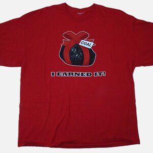 COAL I Earned It t-shirt 2XL Christmas Shirt Naughty List Santa Bad Boy Bad Girl